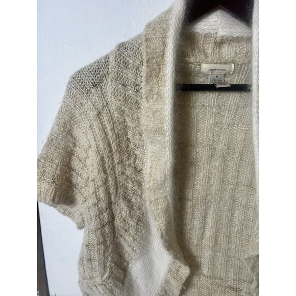 Anthropologie Sleeping on Snow Cardigan Cream Ivory Knit Fairy Cottage Boho M - Picture 2 of 4